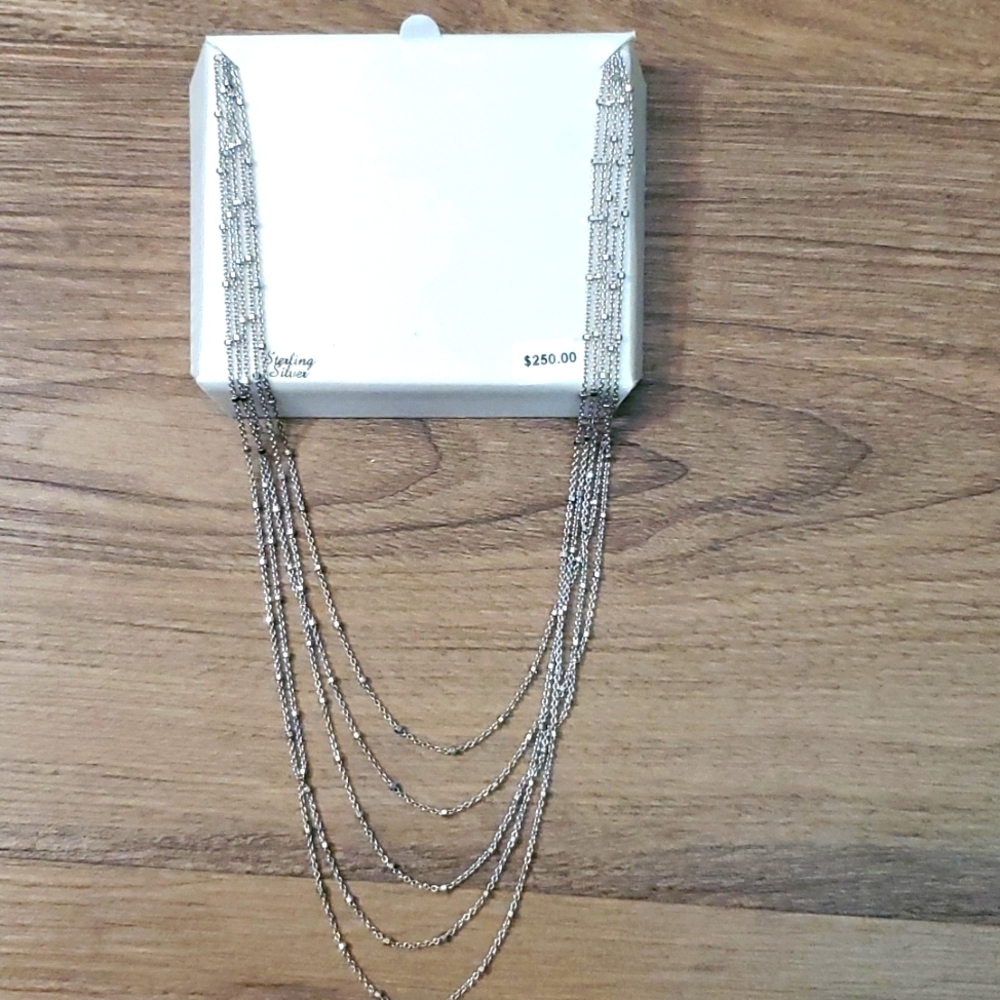 17" Sterling Silver Layered Necklace